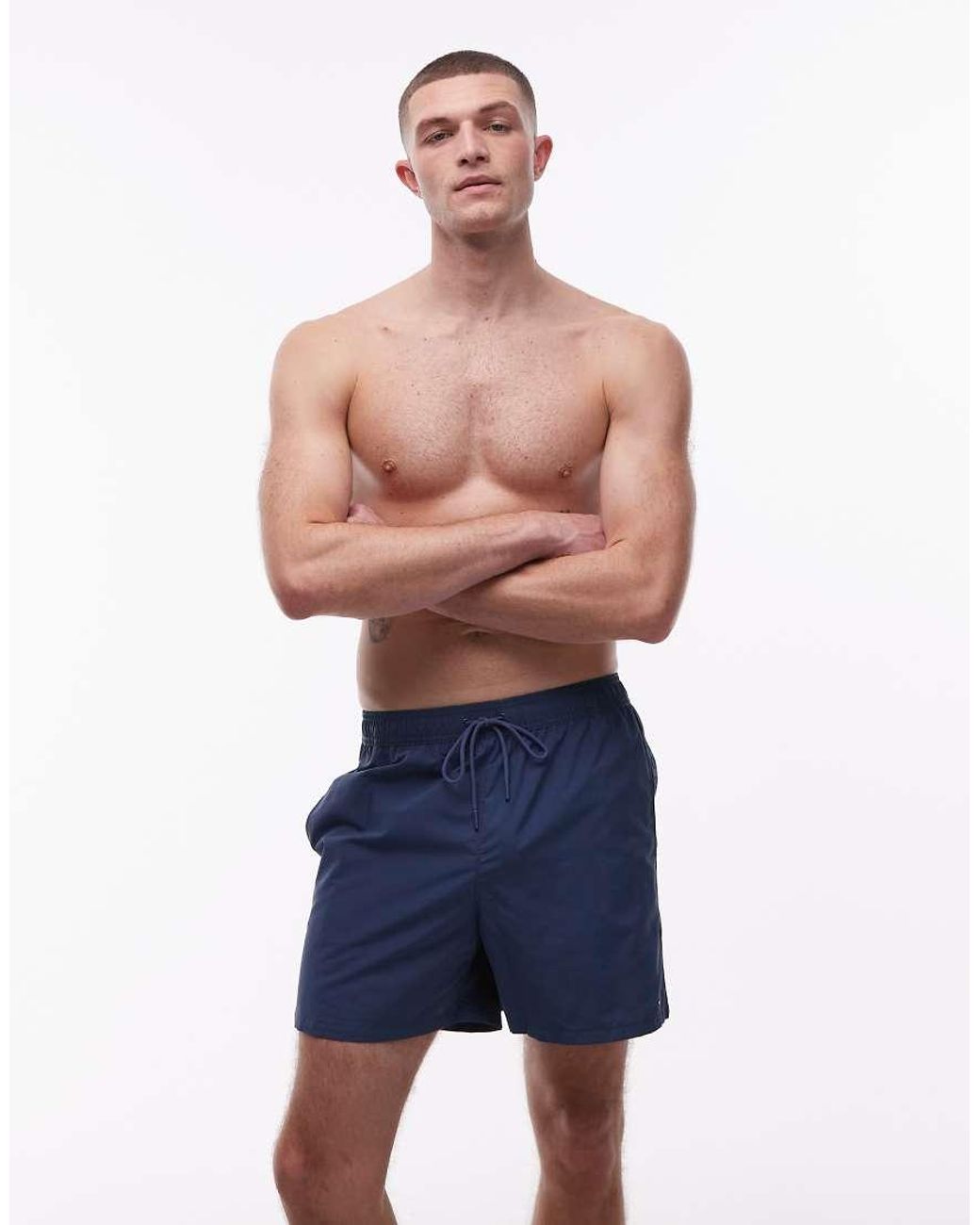 Tommy Hilfiger Blue Drawstring Swim Shorts With Side Logo Tape for men