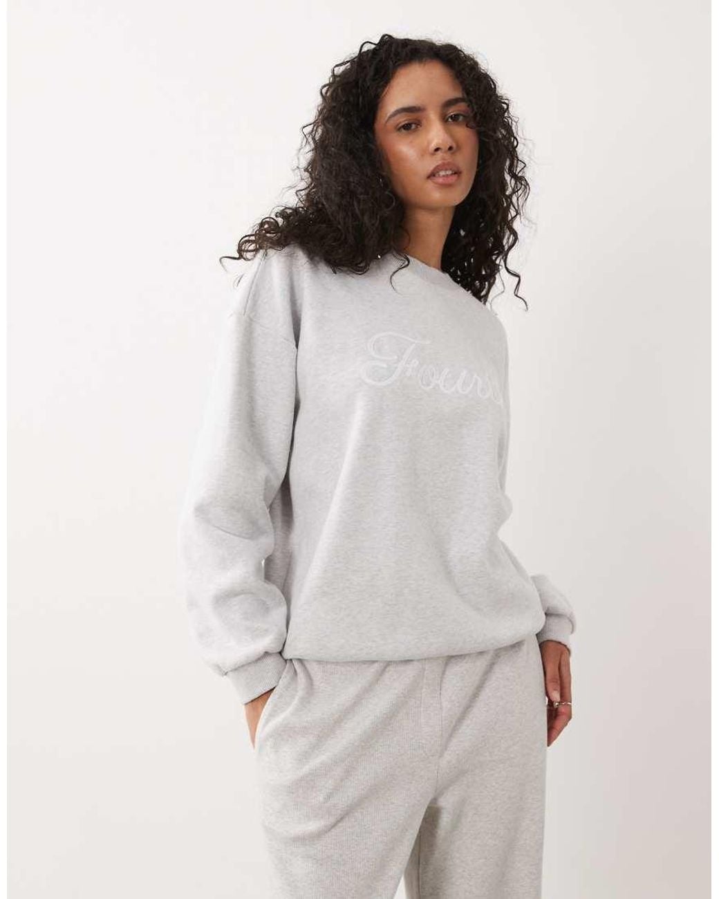 4th & Reckless Gray Cotton 'fourth' Loopback Front Graphic Sweatshirt