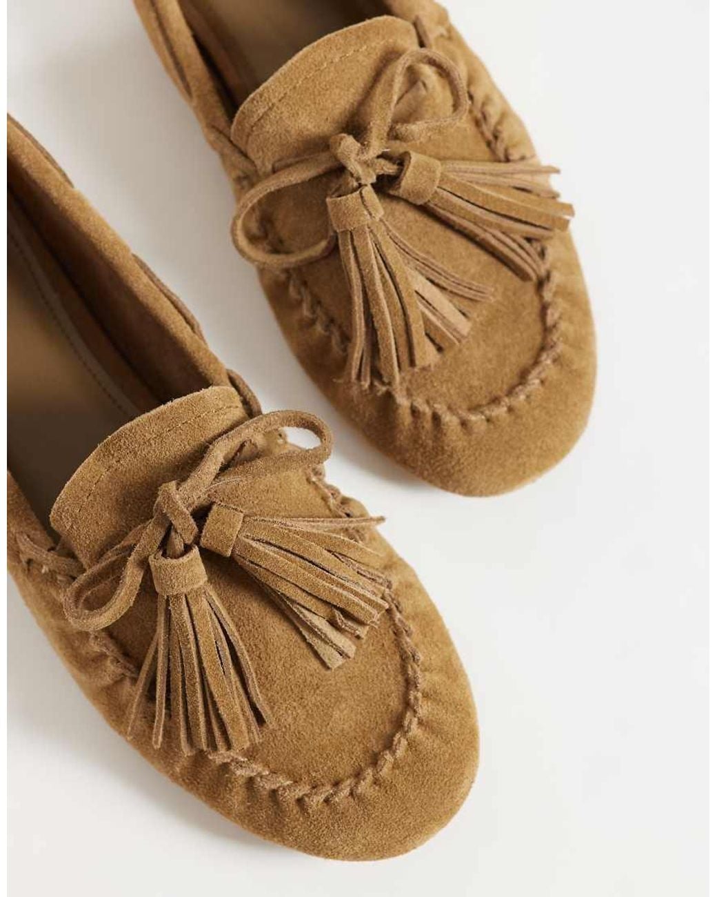 Mango Brown 100% Leather Tassel Detailing Boat Shoes
