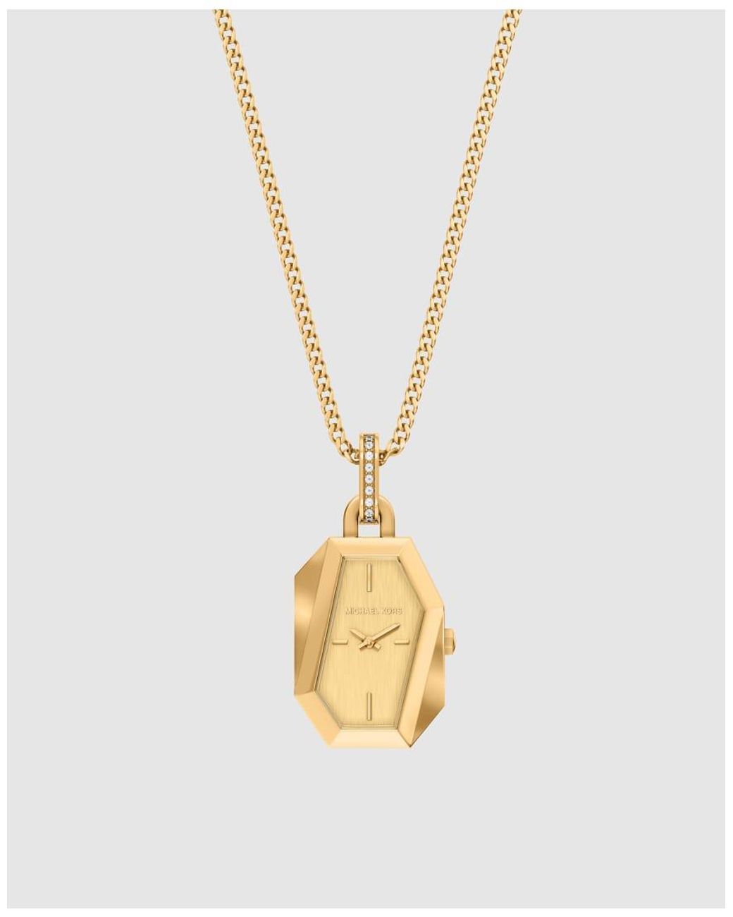 Michael Kors Metallic Suri Two-Hand-Tone Stainless Steel Watch Necklace, Mk7614