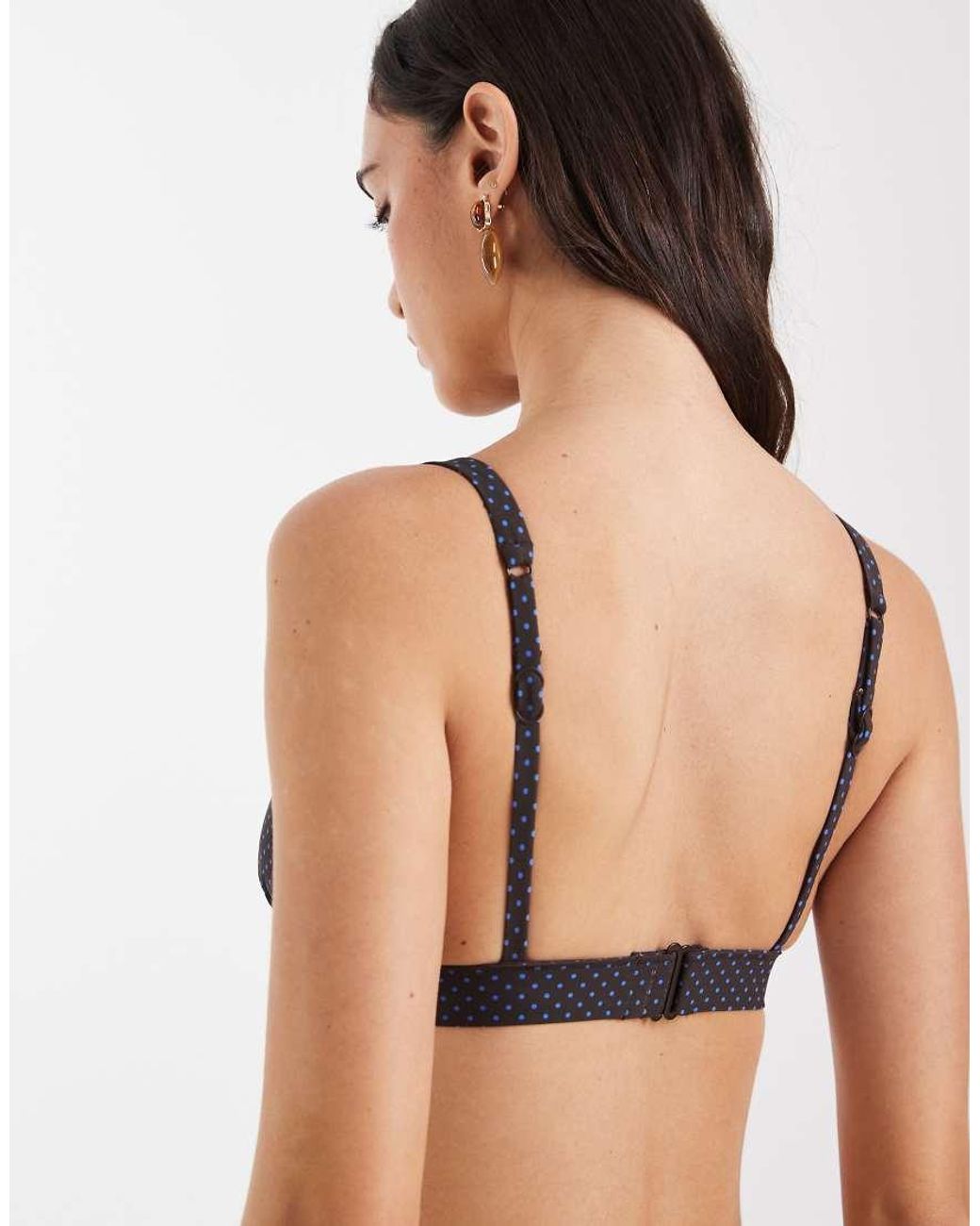 & Other Stories Blue Deep Plunge Bikini Top