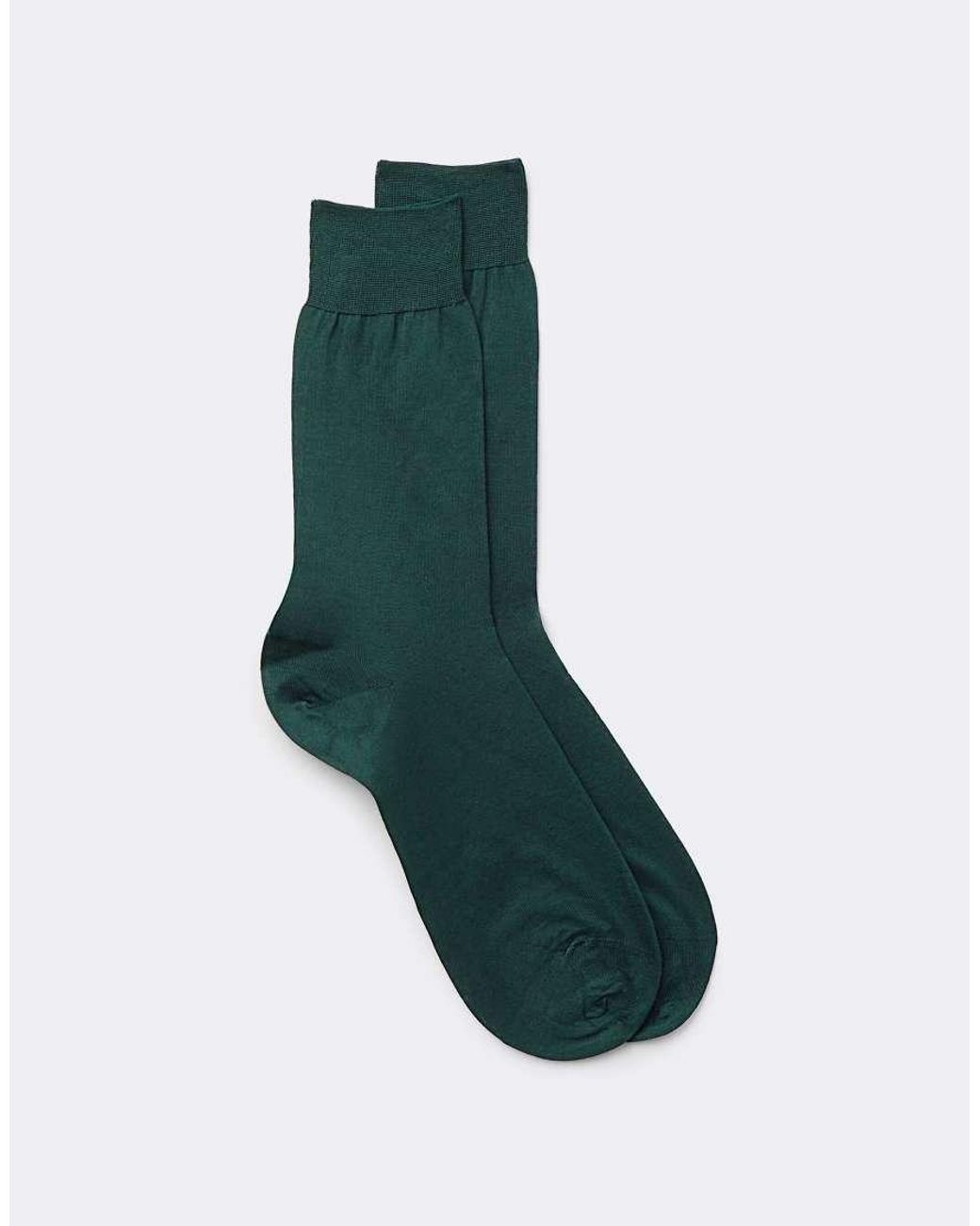 Intimissimi Green Short Sateen Cotton Lisle Socks for men