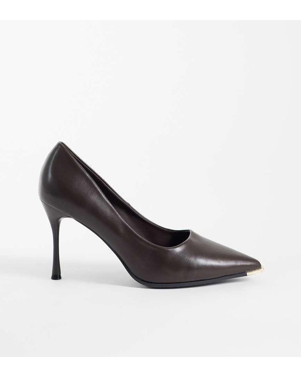 SEQWL Wide Fit White Court Shoes With Detail