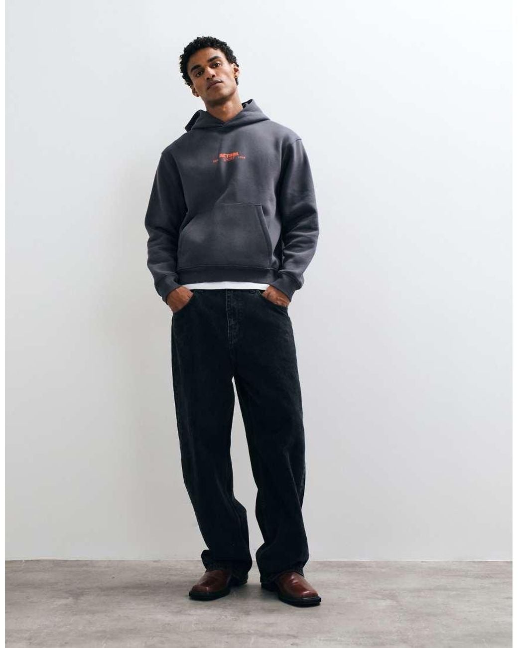 ASOS Blue Relaxed Boxy Hoodie With Print for men