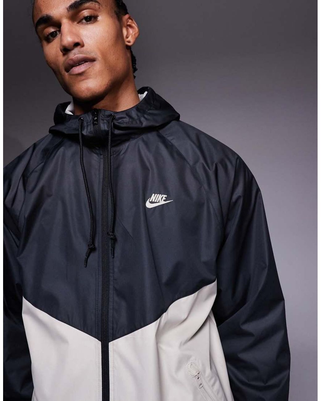 Chaqueta De Chándal Negra Y Gris Windrunner De Nike de hombre de color Blue