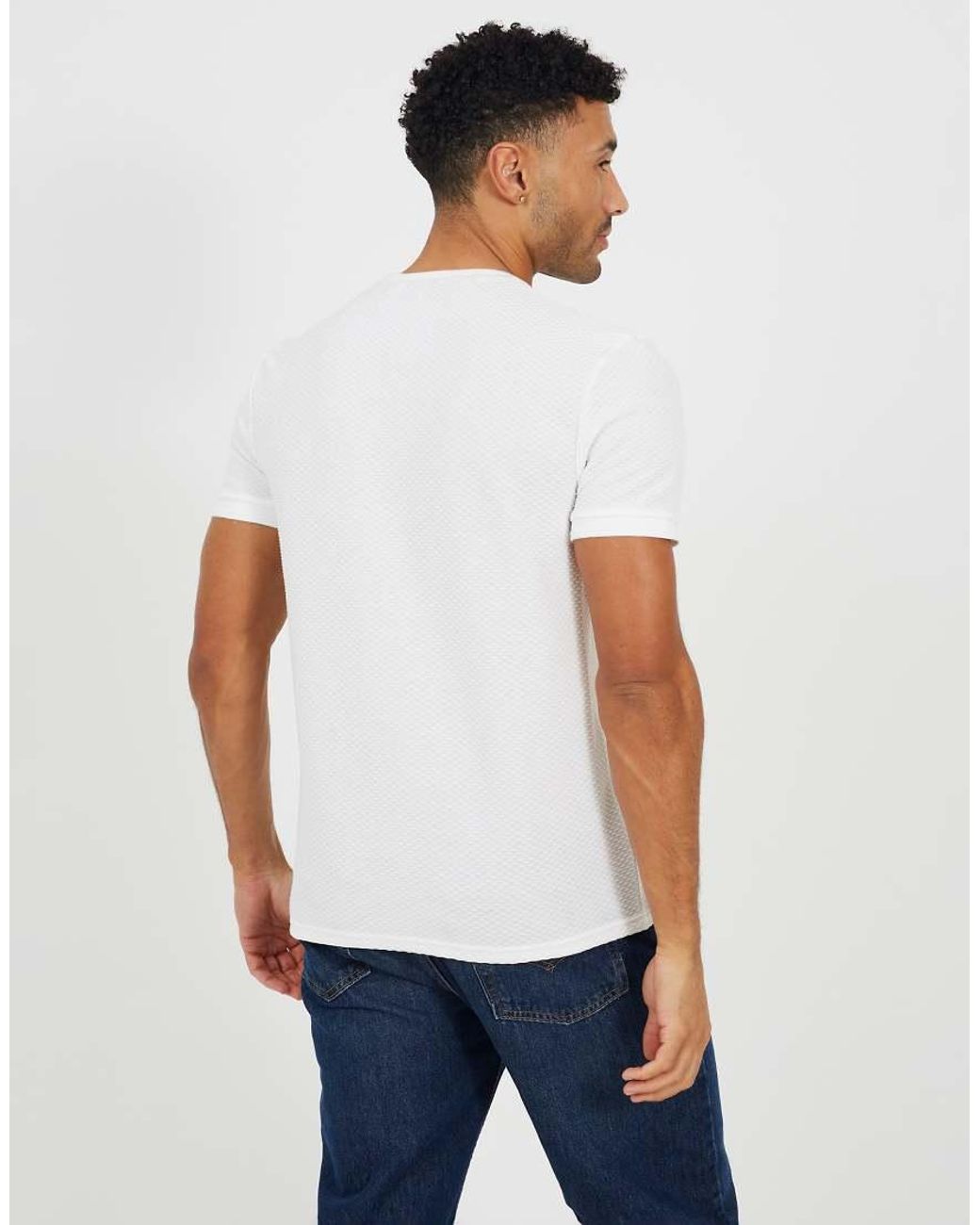 Brave Soul White Embroidered Crew Neck T-Shirt for men