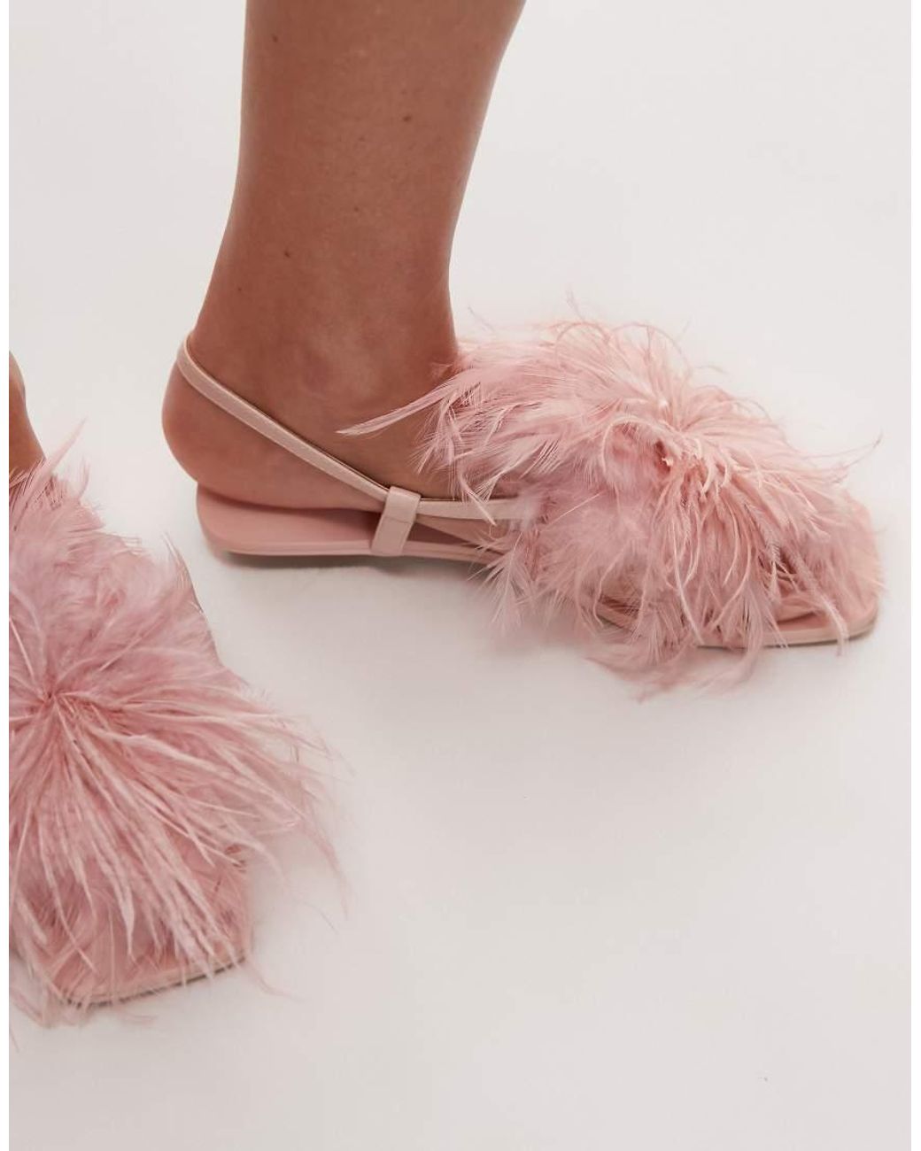 JW PEI Pink Fluffy Flat Sandals