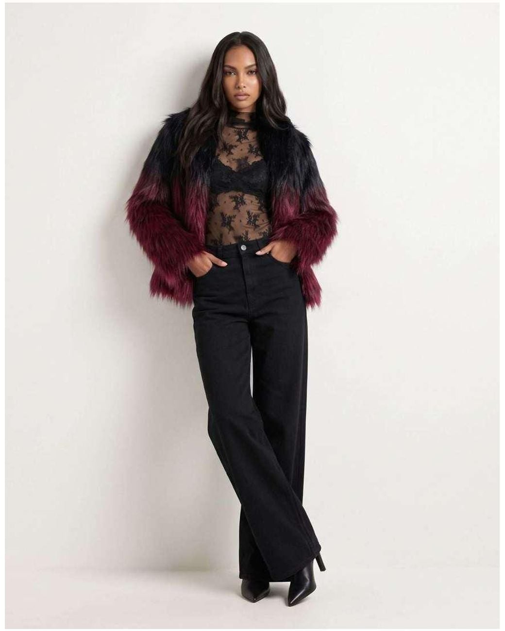 Harry Brown Red Vesper Ombre Fur Coat