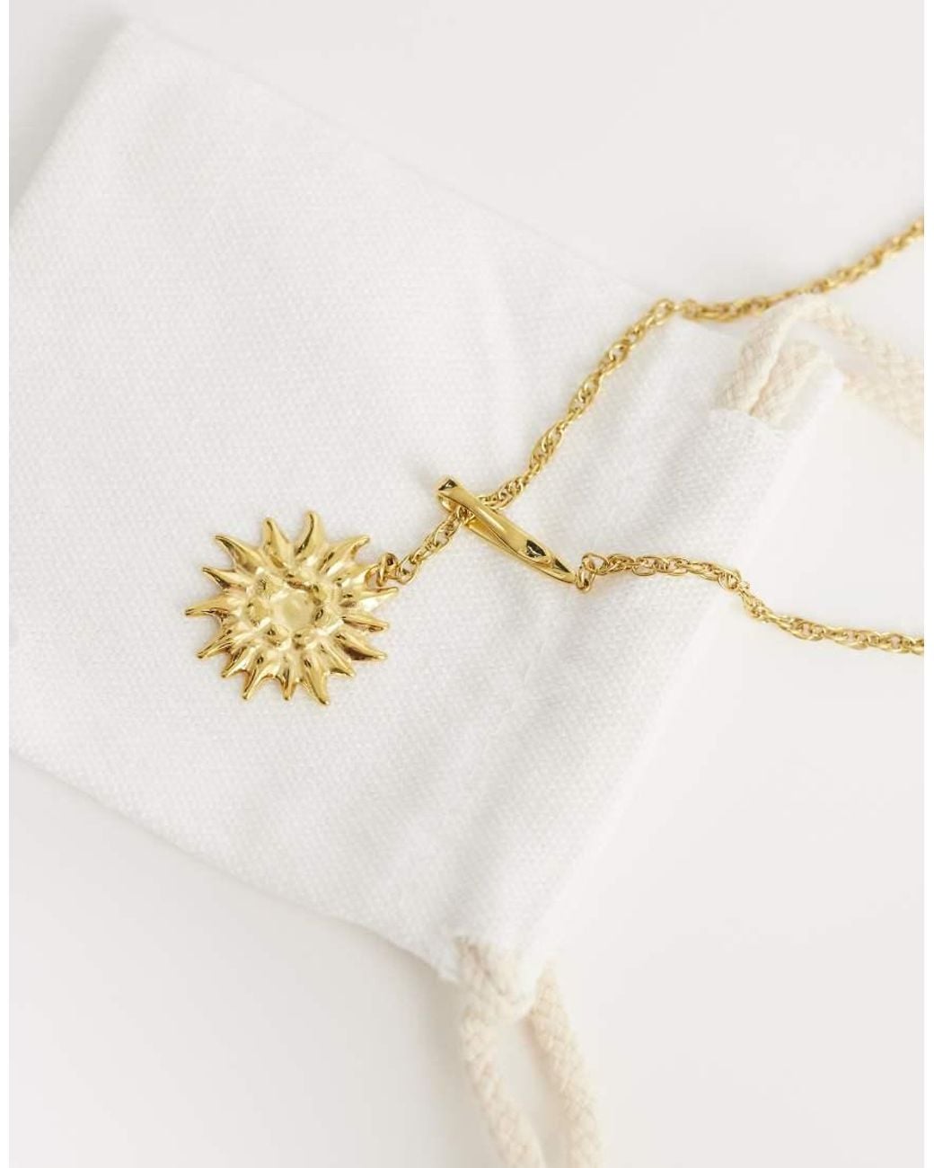 ASOS White Waterproof Stainless Steel Sun Pendant Necklace for men