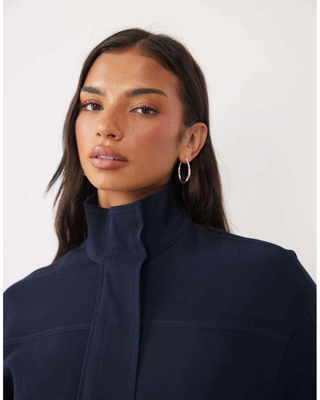 4th & Reckless Blue Tailored Funnel Neck Jacket Co-Ord
