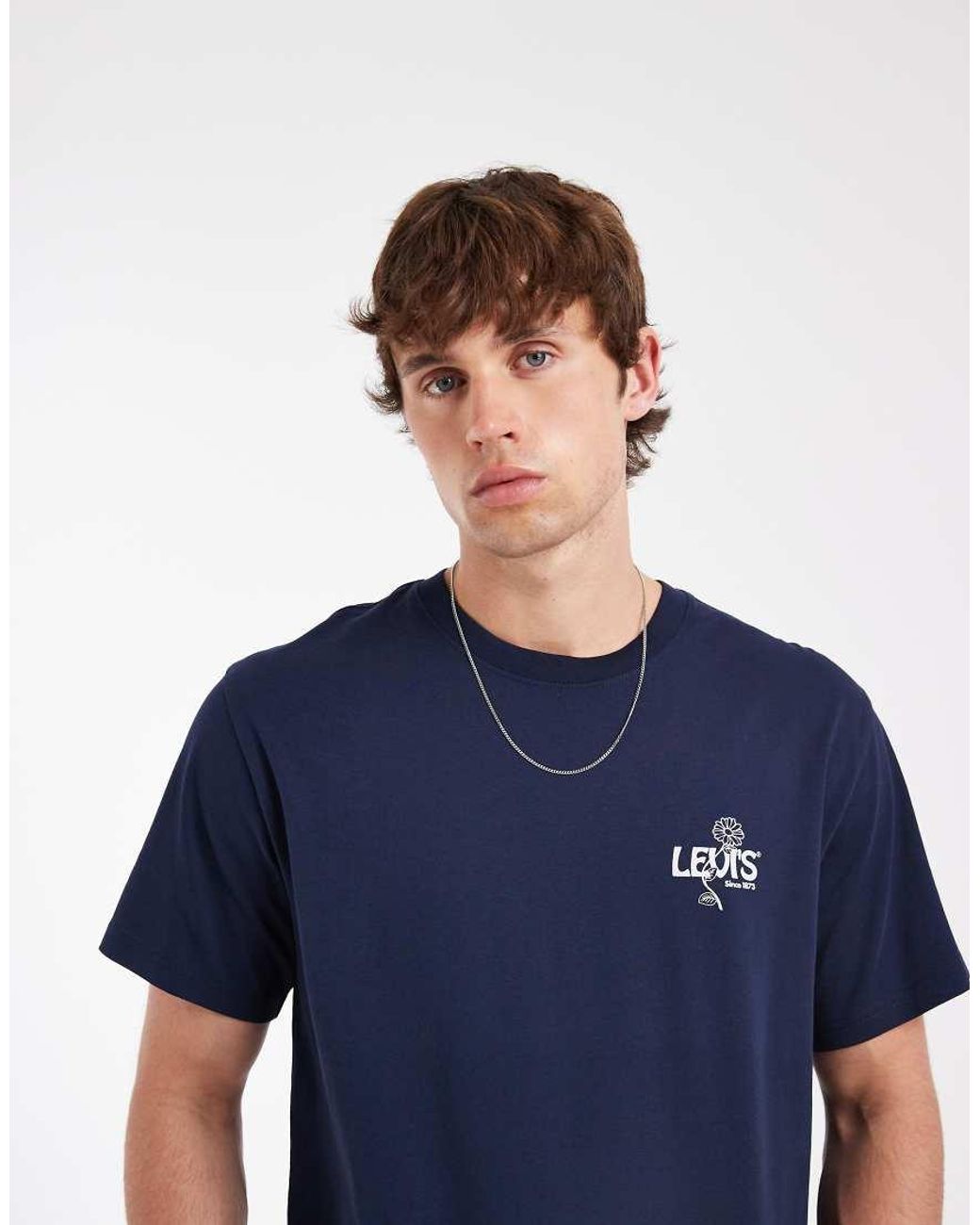 Levi's Blue Relaxed Back Graphic Print T-shirt for men