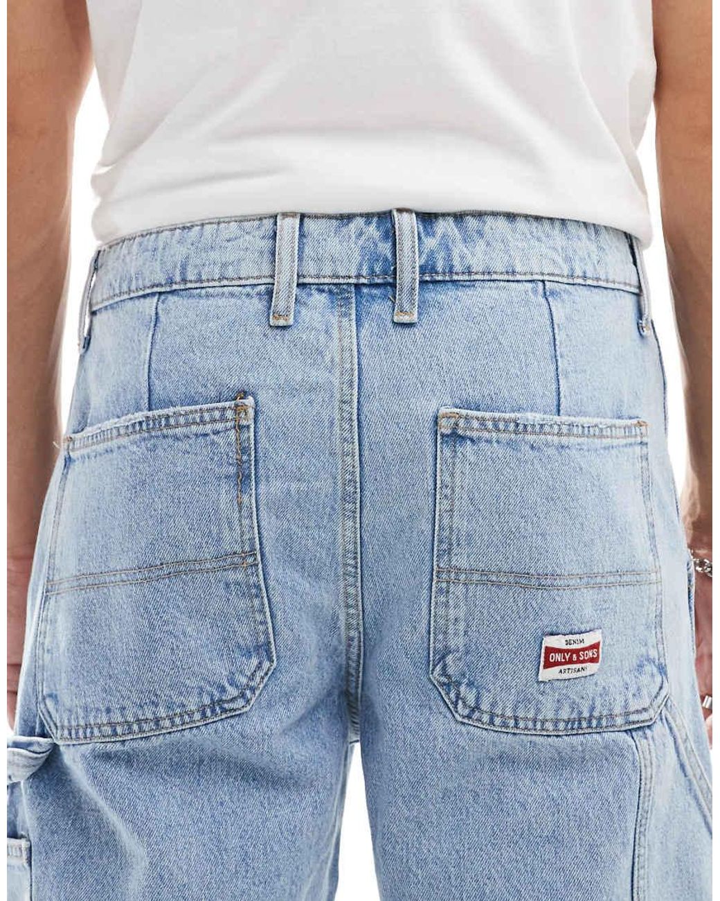 Only & Sons Blue Edge Straight Fit Jeans for men