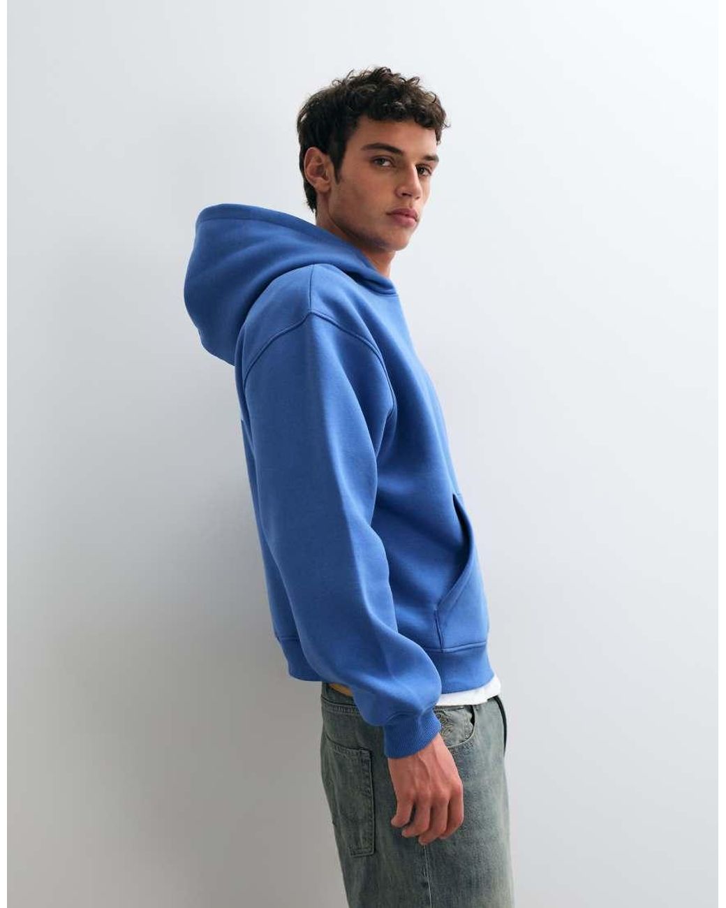ASOS Blue Oversized Hoodie With Graphic Print for men
