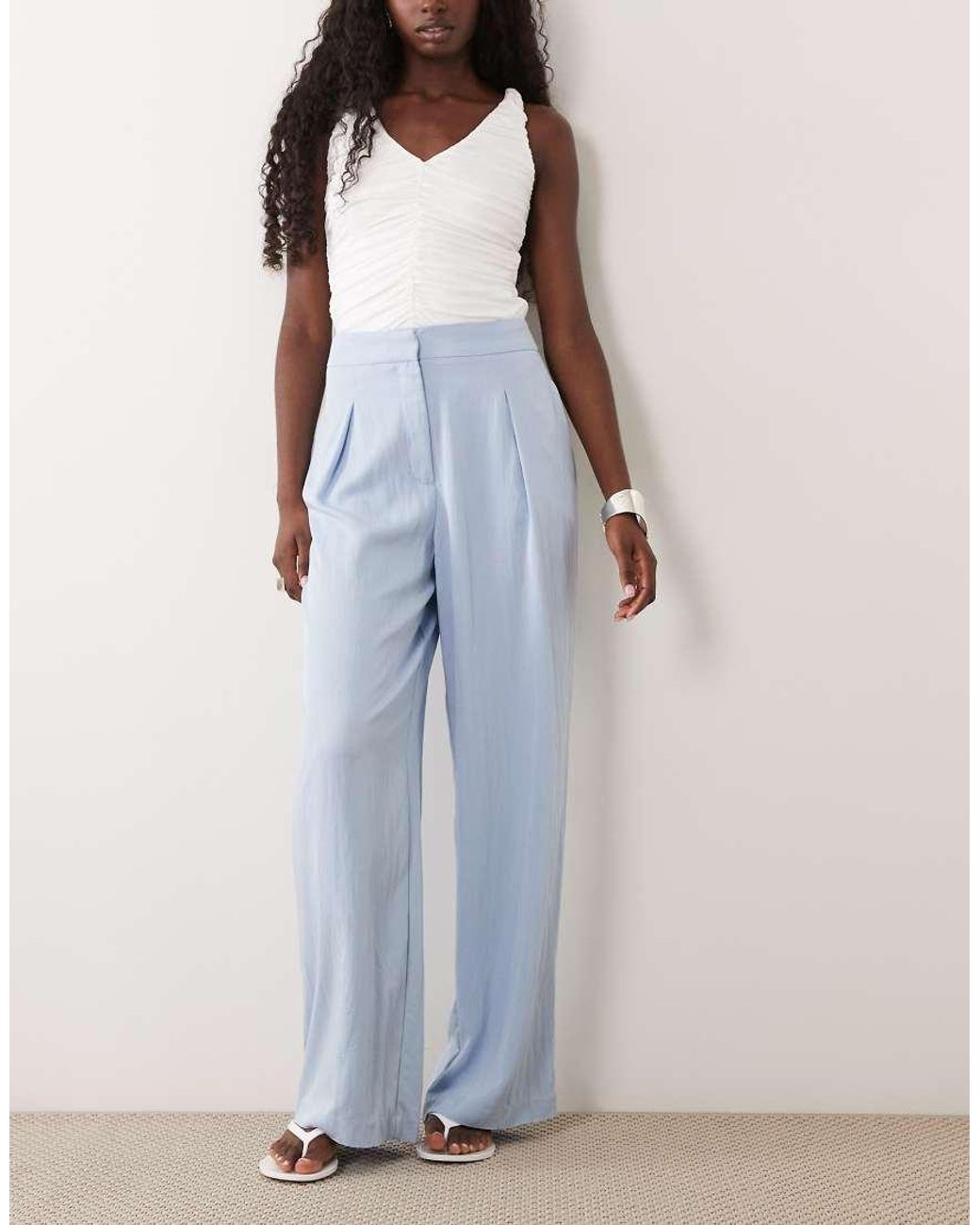 New Look Blue Tailored Wide Leg Trousers