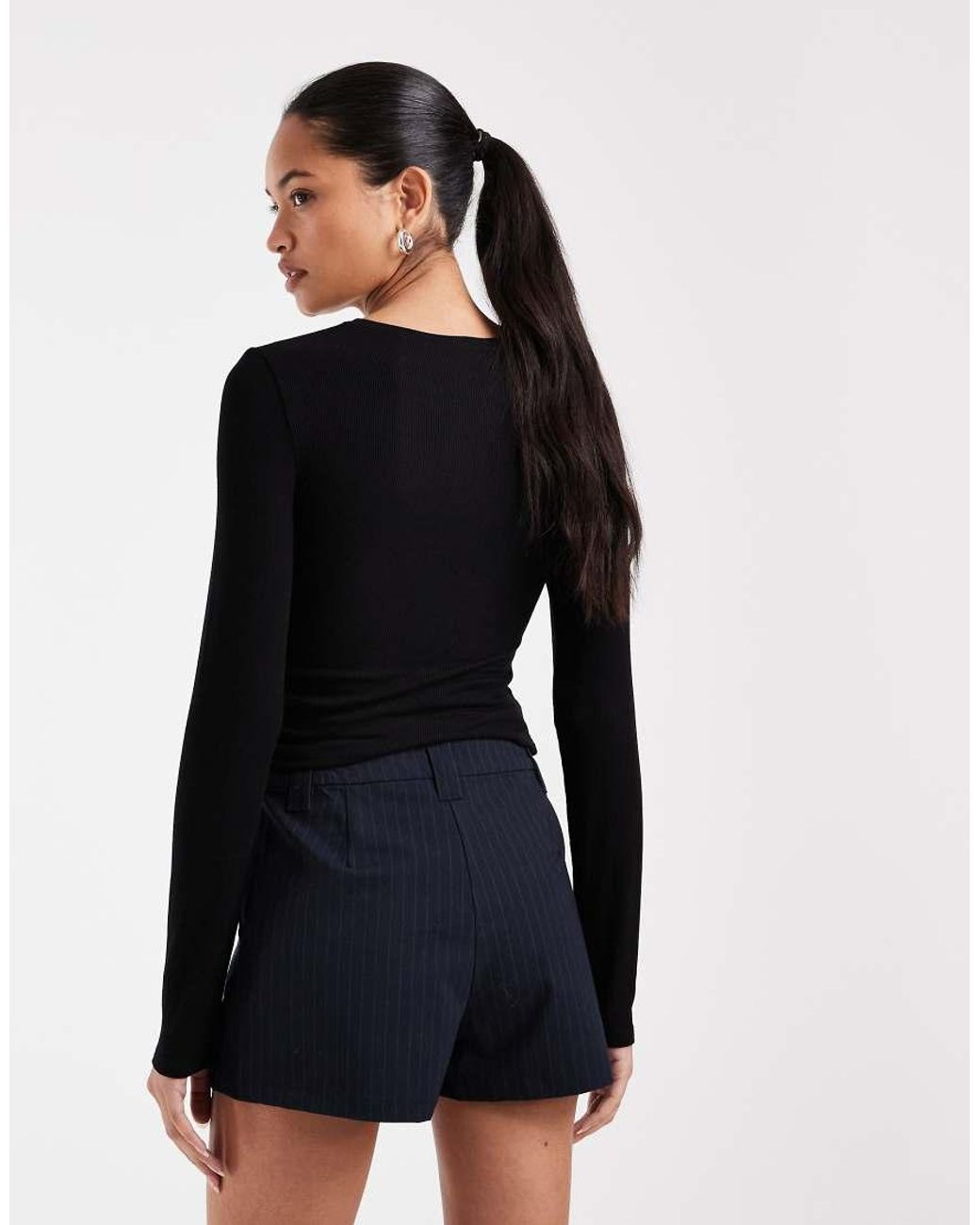 ASOS Black Tailored Micro Shorts