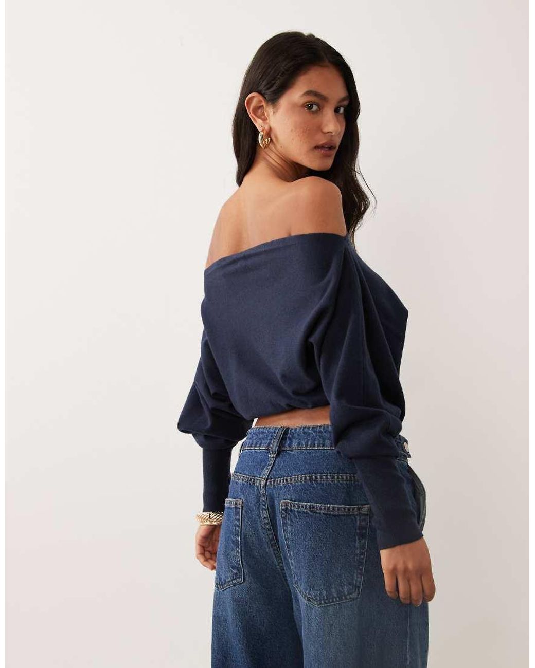 Cotton On Blue Everfine Batwing Knit Jumper