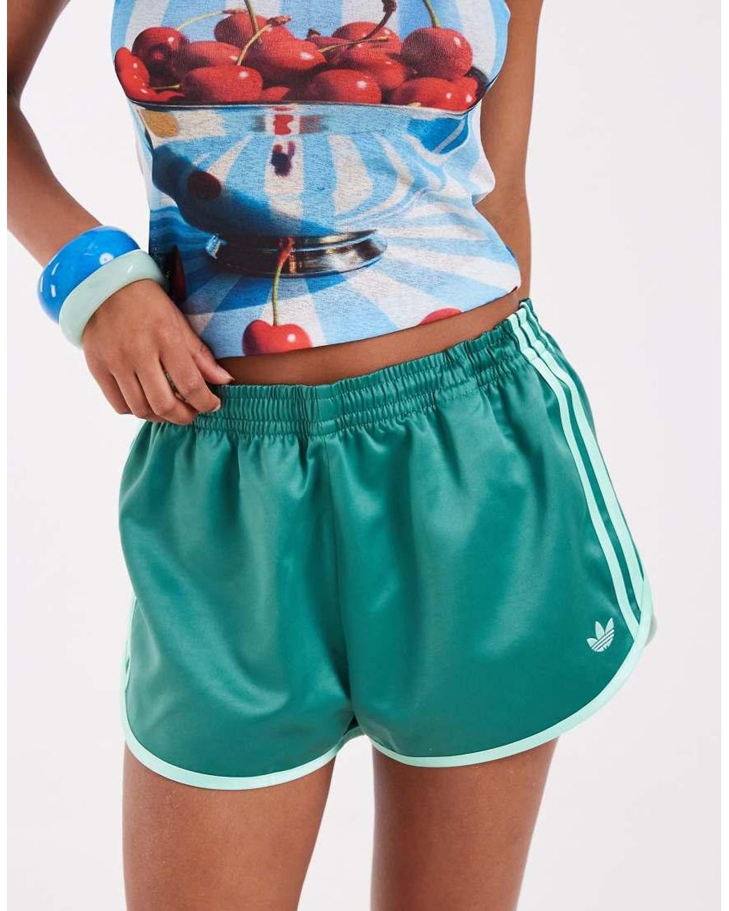 Adidas Originals Red Three Stripe Sprinter Shorts