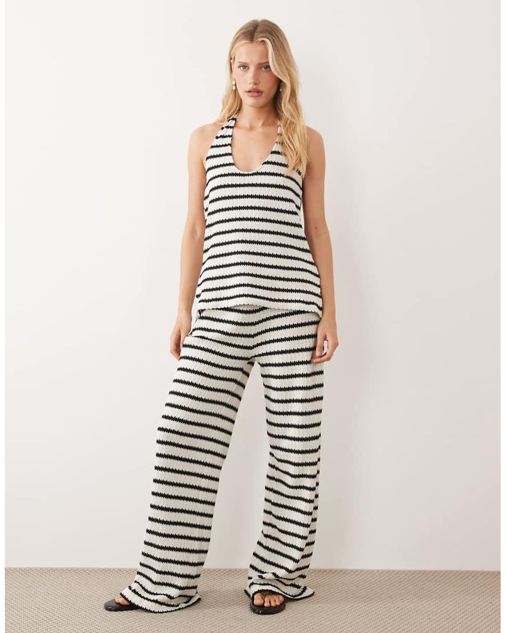 ASOS White Sleeveless With V Neck Co-Ord Top