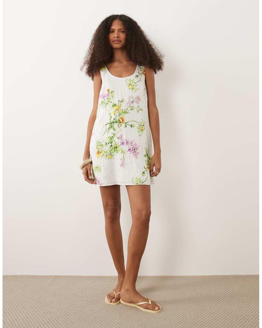 ASOS Multicolor Shift Mini Dress With Bow Back Detail