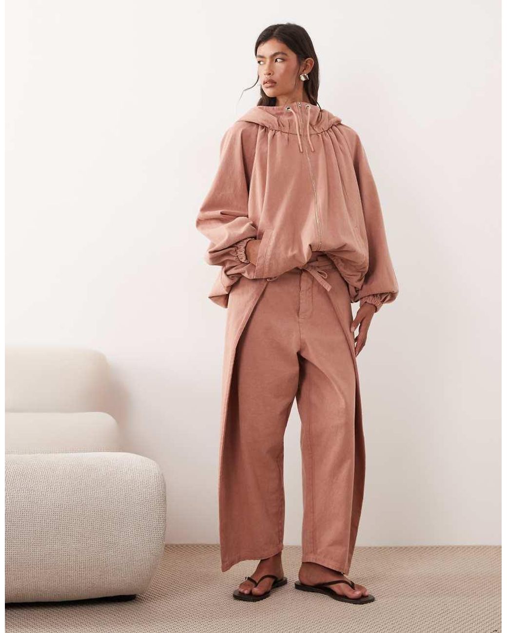 ARRANGE Pink Drawstring Volume Sleeve Jacket