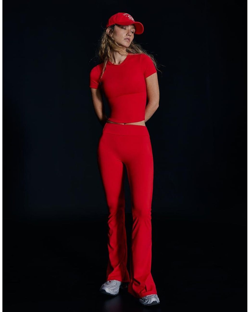Bershka Red Technical Short Sleeve T-Shirt