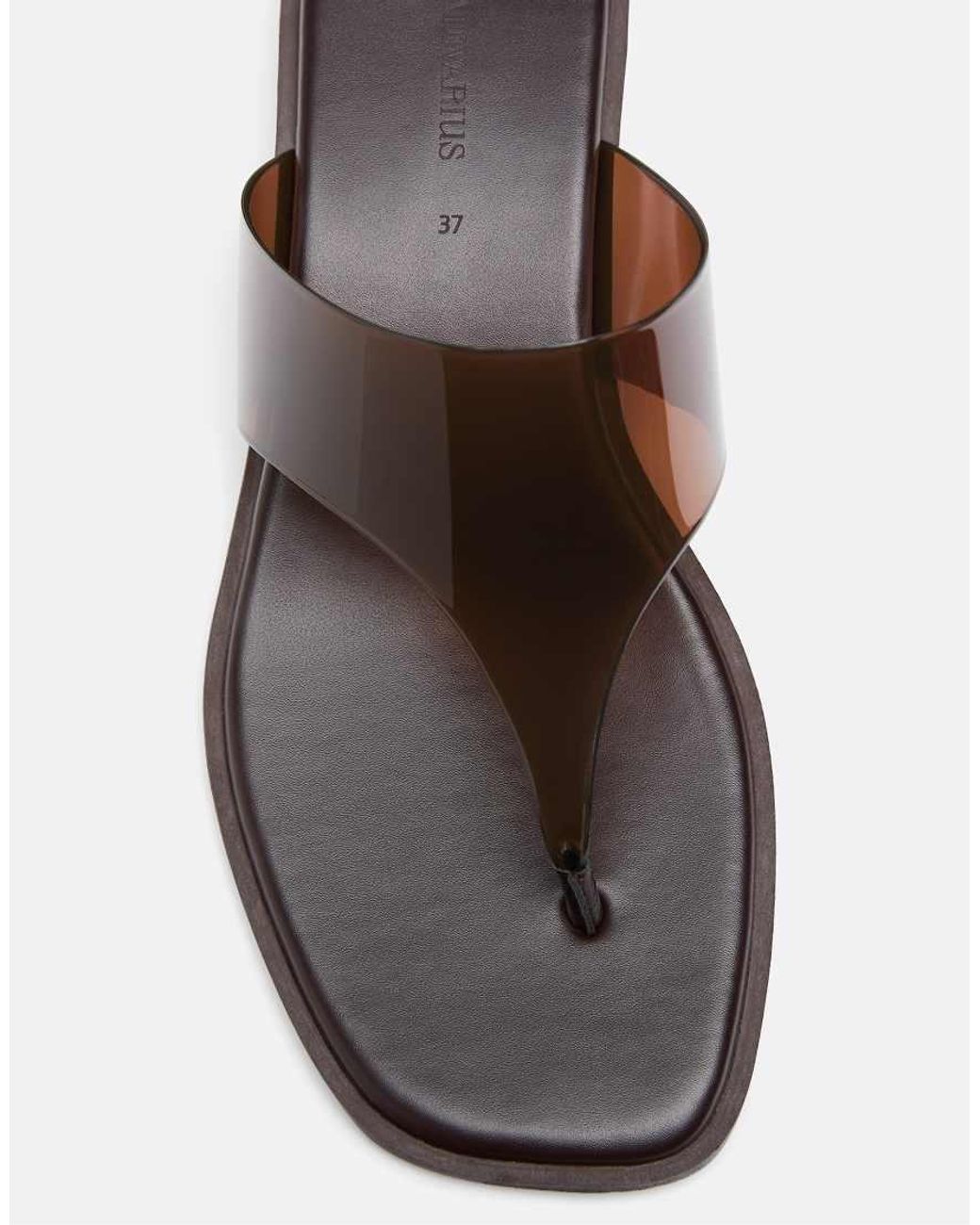Stradivarius Brown Vinyl Thong Flat Sandals