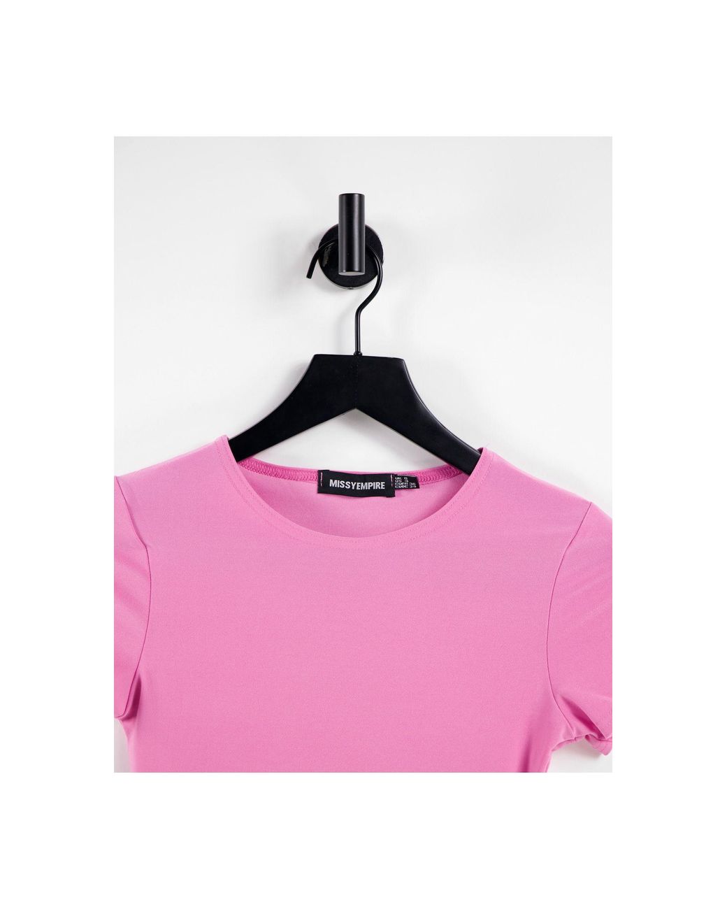 Missy Empire Exclusive Not So Basic Cropped T Shirt in Pink | Lyst Australia