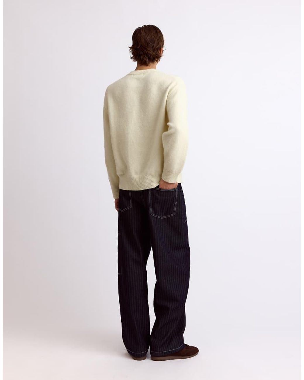 Pull&Bear Natural Round Neck Jumper for men