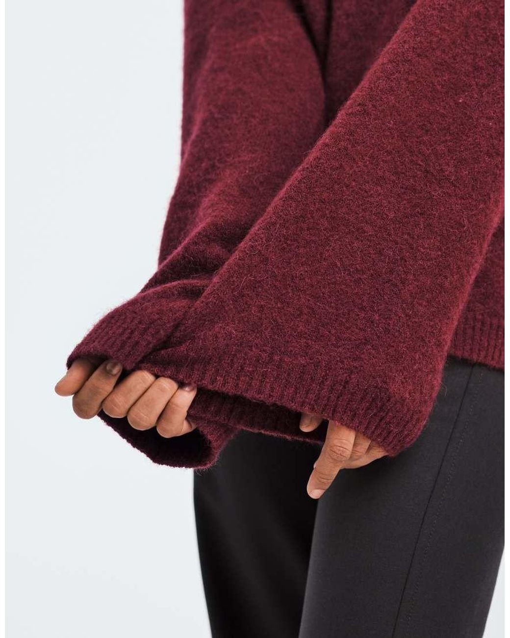 ARKET Red Super Soft Alpaca And Wool Relaxed Sweater