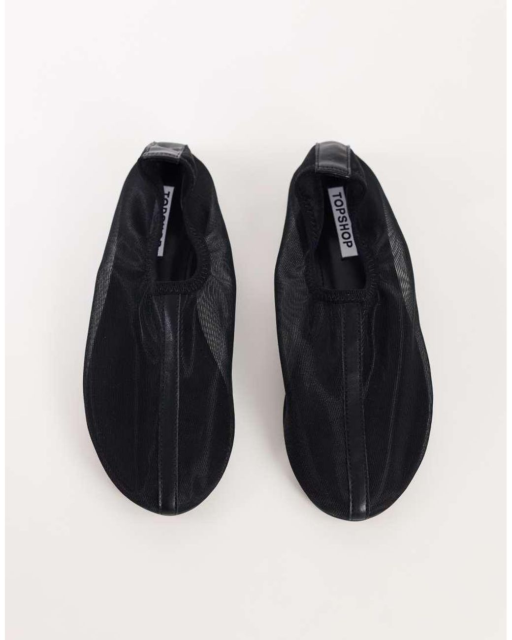 TOPSHOP Black Blake Mesh Ballet Flat Shoe