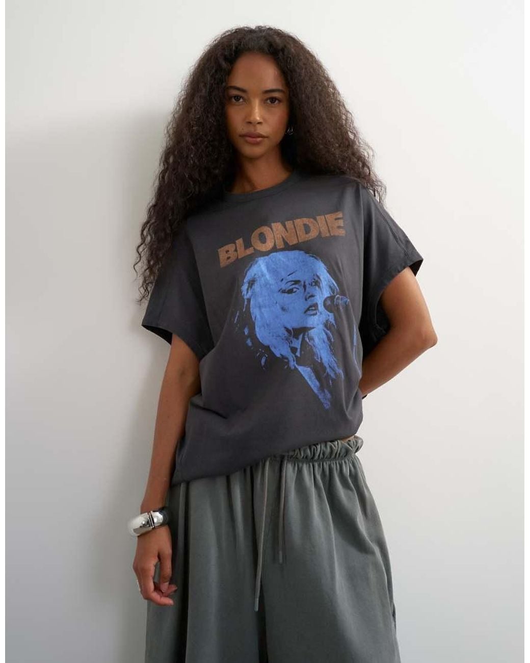 TOPSHOP Multicolor Oversized 'blondie' Graphic Tank Circle Tee