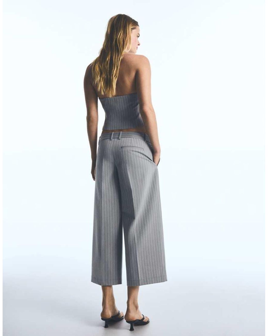 Bershka Blue Straight-leg Capris