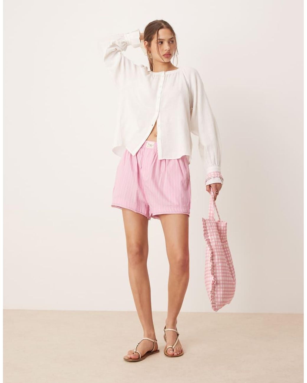 Aware Pink Boho Buttondown Blouse