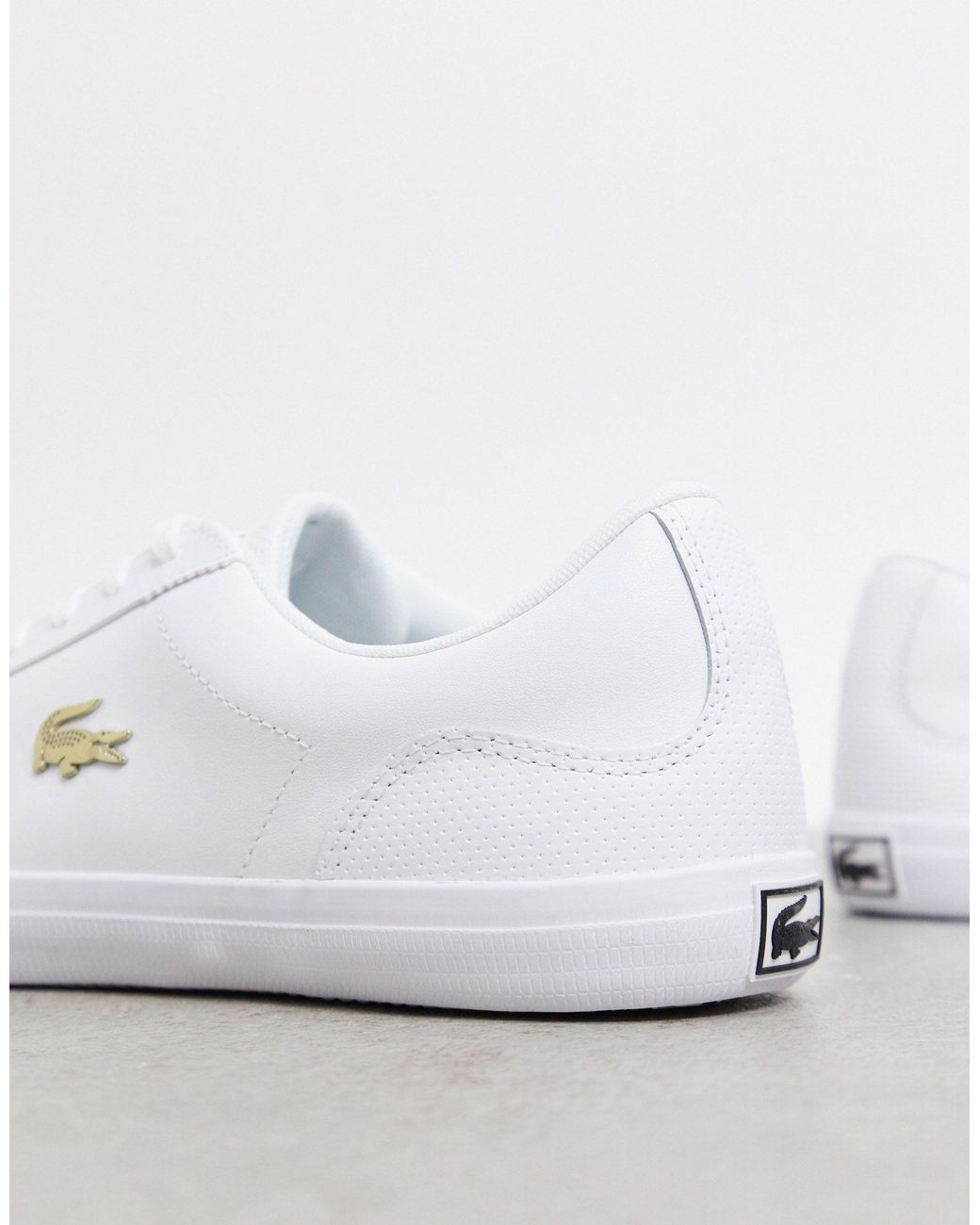 Lacoste Lerond Gold Croc Sneakers in White for Men | Lyst