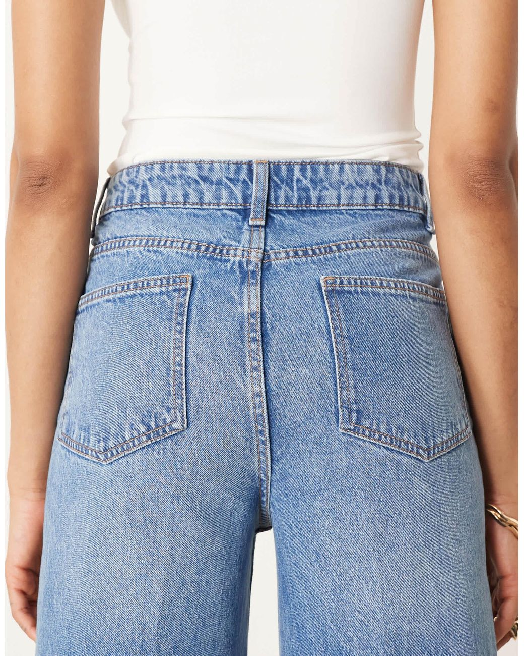 ASOS Asos Design Tall High Waist Wide Leg Jeans With Front Pockets In ...