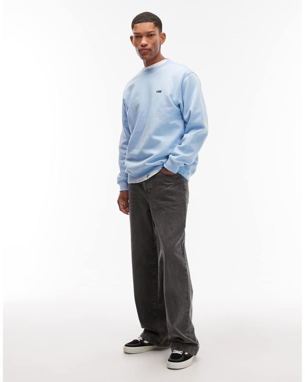 Vans Blue Left Chest Logo Loose Fit Sweatshirt for men
