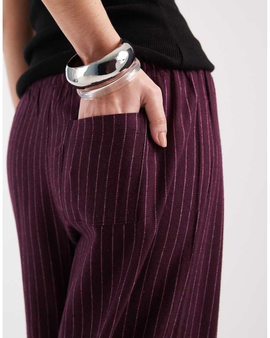 Cotton On Purple Flannel Wide Leg Pants