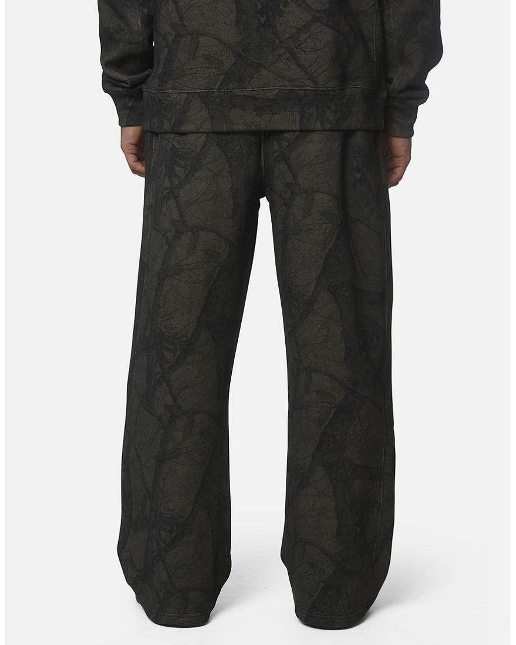 Good For Nothing Black Oversized Cotton Fleece Camo Joggers for men