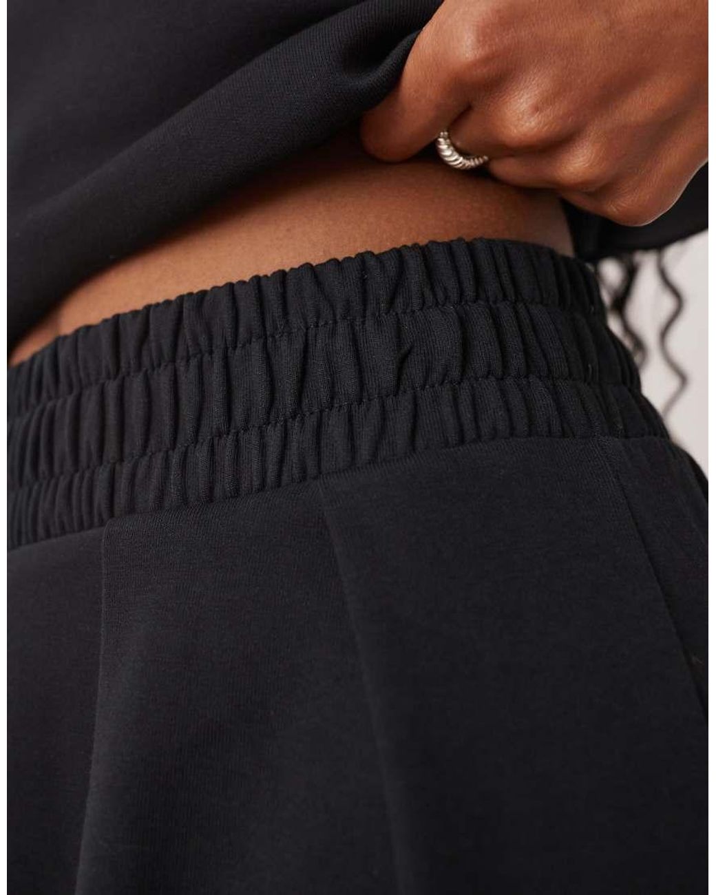 ASOS Black Interlock Super Wide Leg Trouser