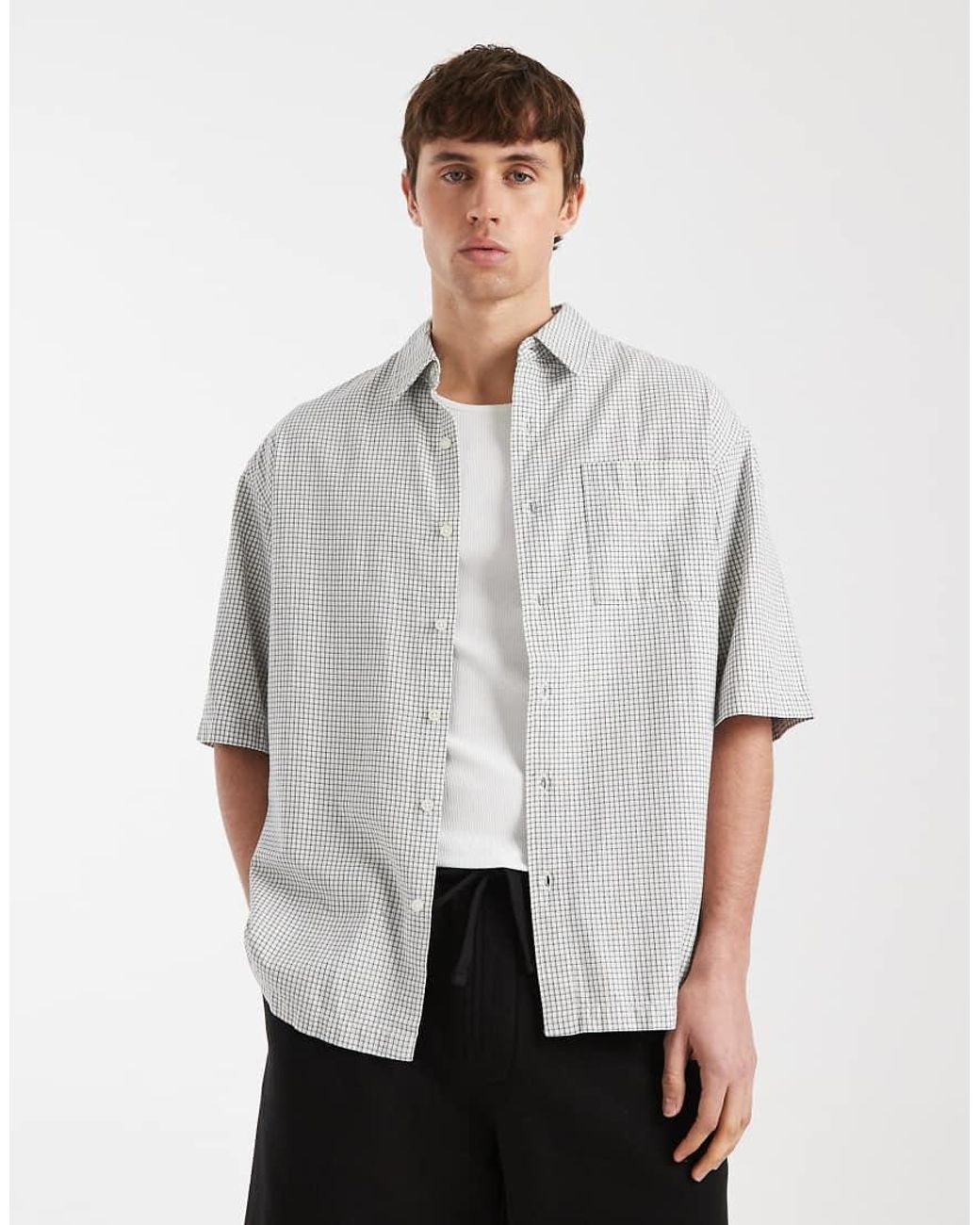 Redefined Rebel Gray Magnus Oversized Shirt for men