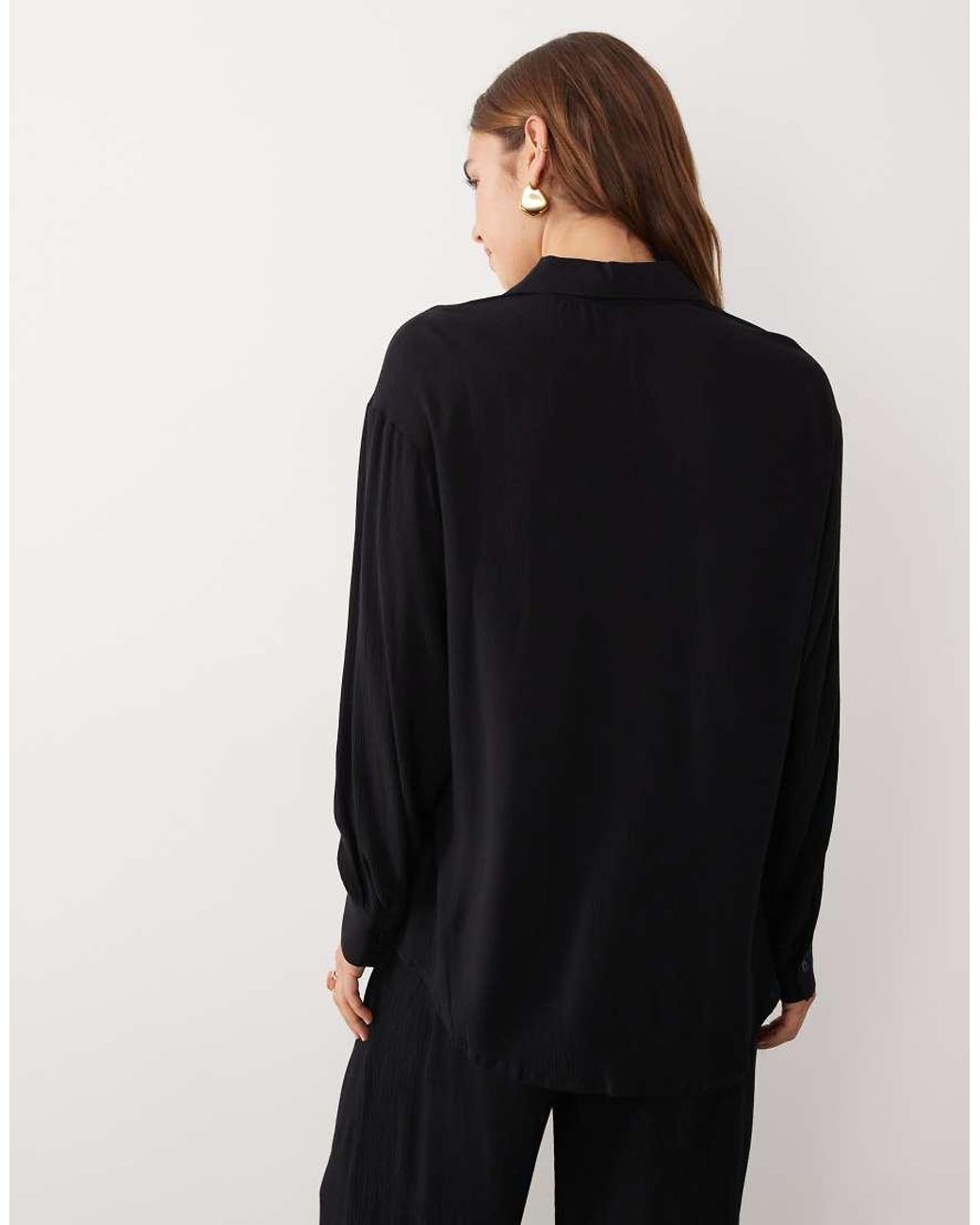 Brave Soul Black Textured Beach Shirt