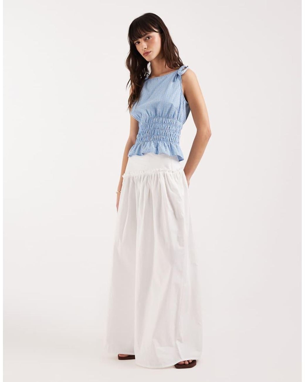 JJXX Blue Seersucker Check Top