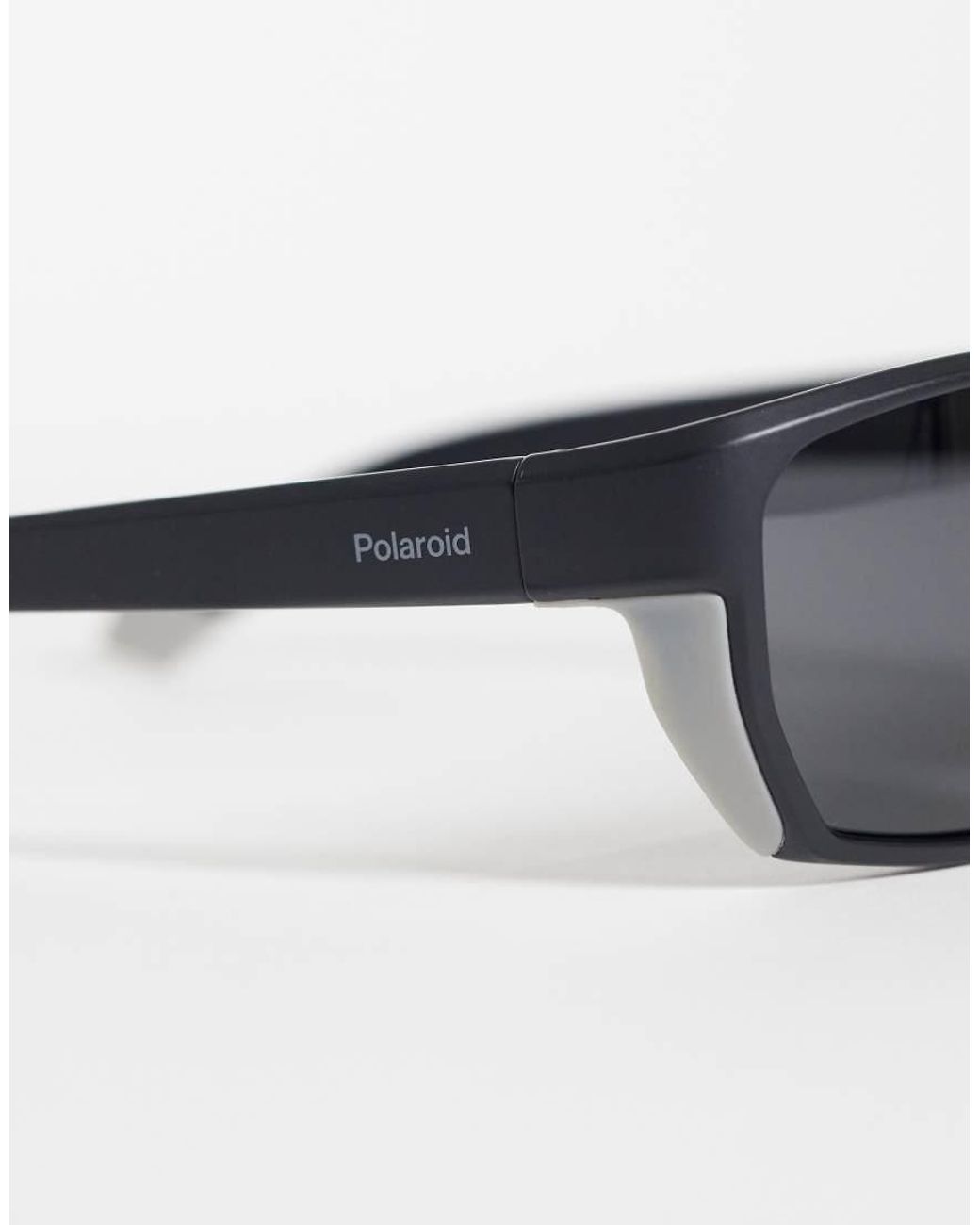 Polaroid Sunglasses Black Polaroid Sporty Rectangular Sunglasses With Polarized Lenses for men