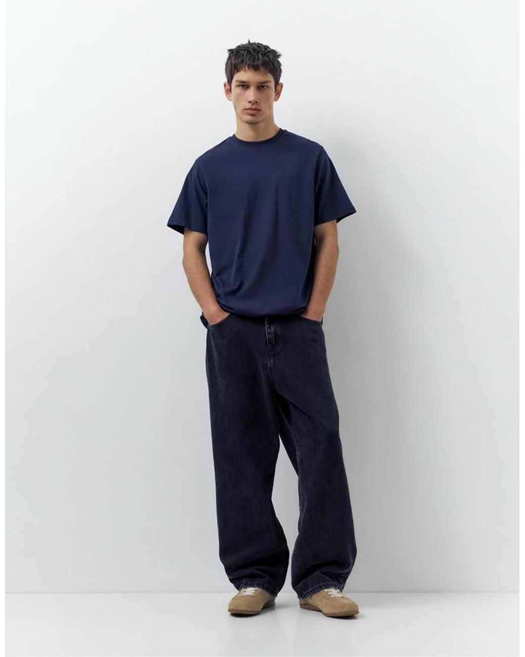 Pull&Bear Black 3-pack Of Short Sleeve T-shirts for men