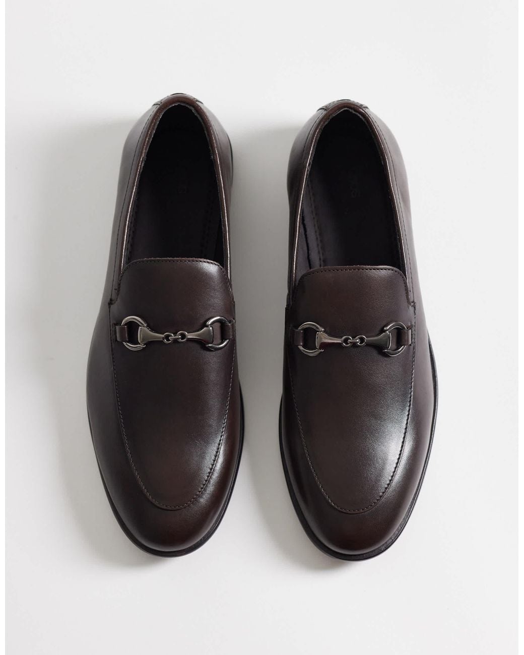 ASOS White Slim Loafers With Snaffle for men