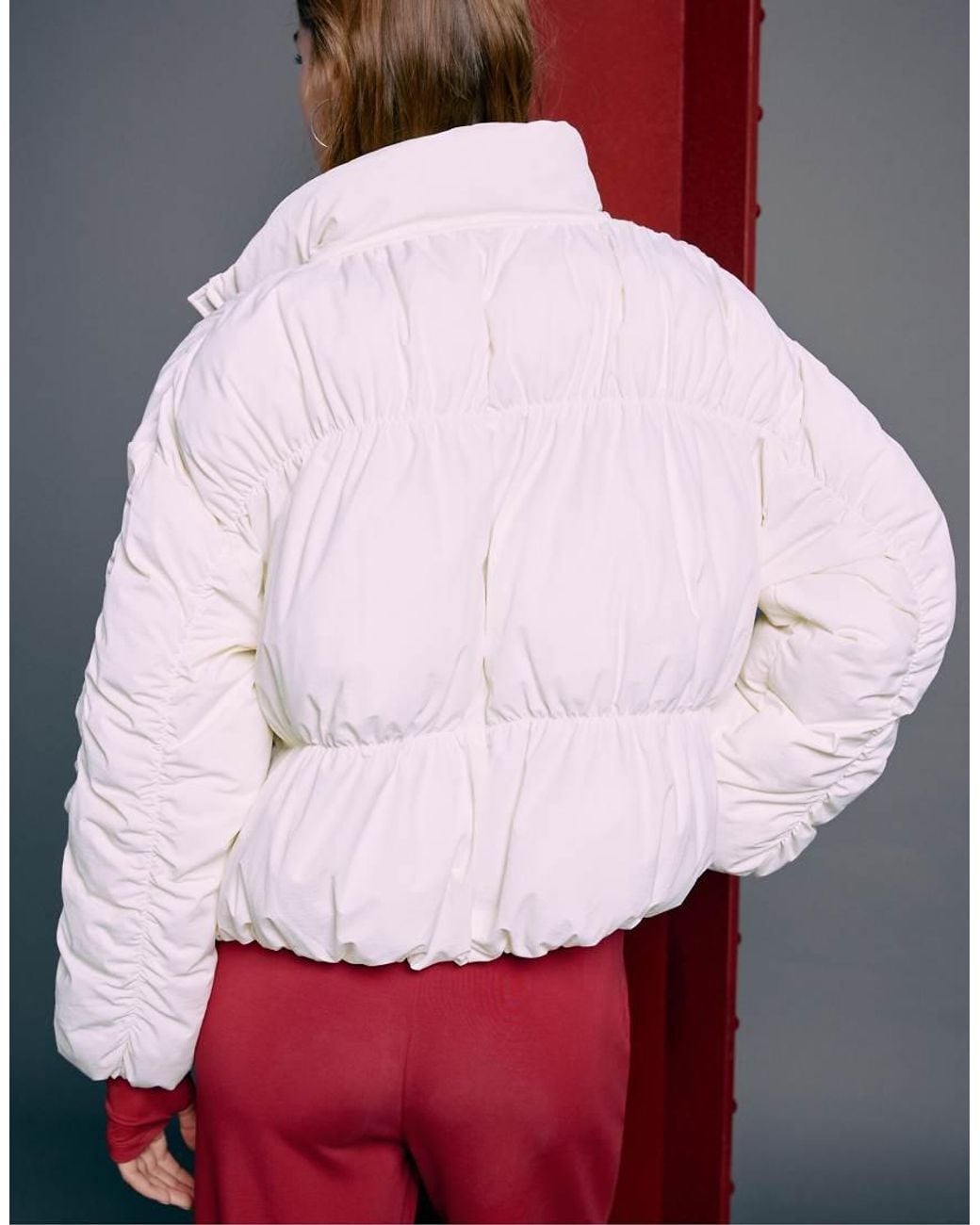 Stradivarius Padded Jacket With High Neck And Gathered Detail