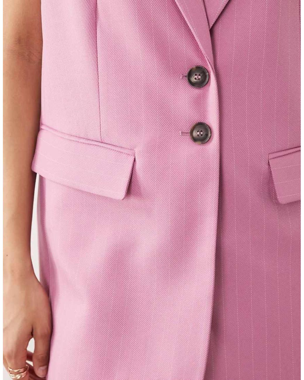 Y.A.S Pink Longline Tailored Waistcoat Co-ord