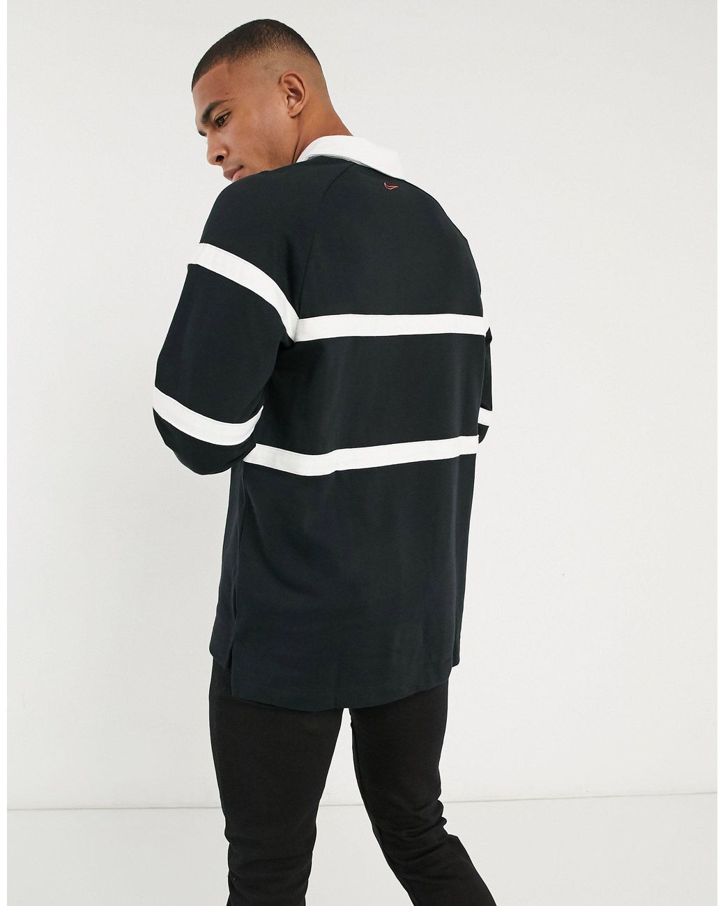 nike men's sportswear swoosh rugby long sleeve shirt