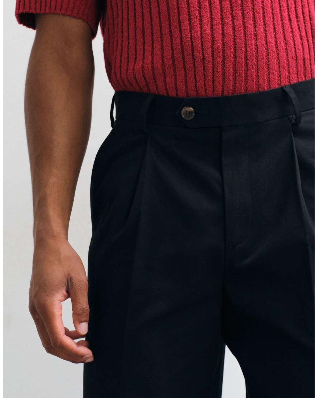 ASOS Pink 100% Cotton Heavyweight Tailored Wide Leg Pants for men