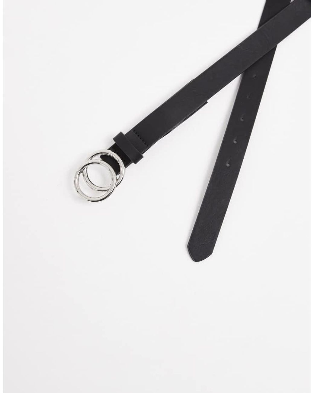 ONLY Natural Faux Leather Jeans Belt With-Tone Buckle